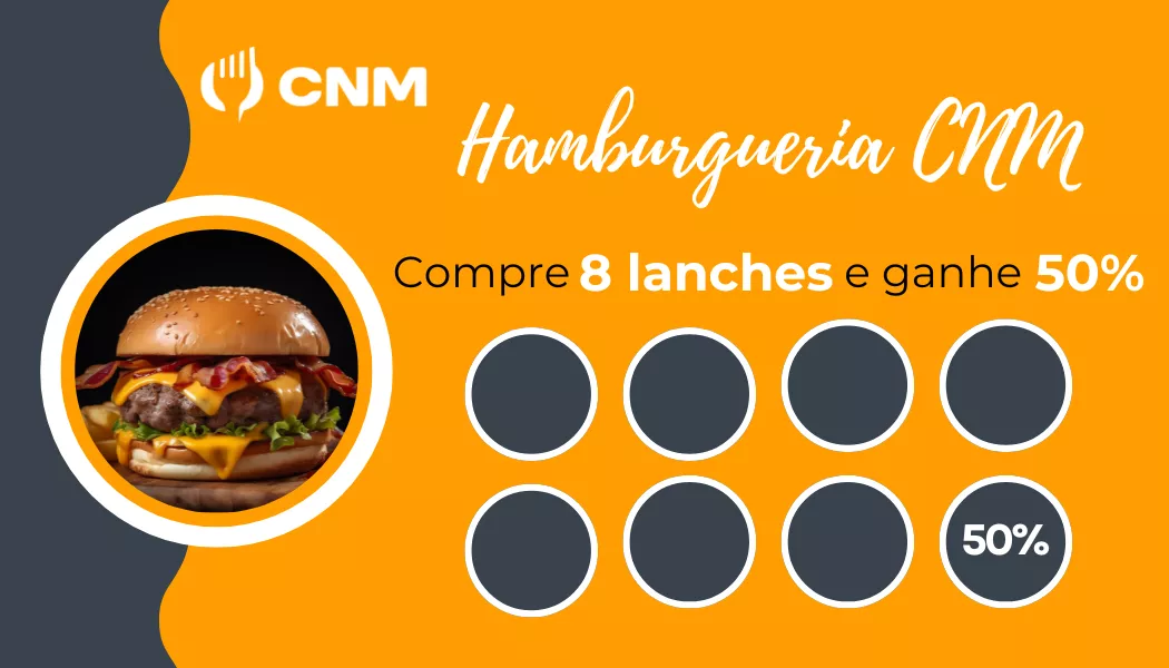 Modelo 3 do Cartão de Fidelidade para Hamburguerias