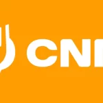 Logo do CNM em fundo alaranjado