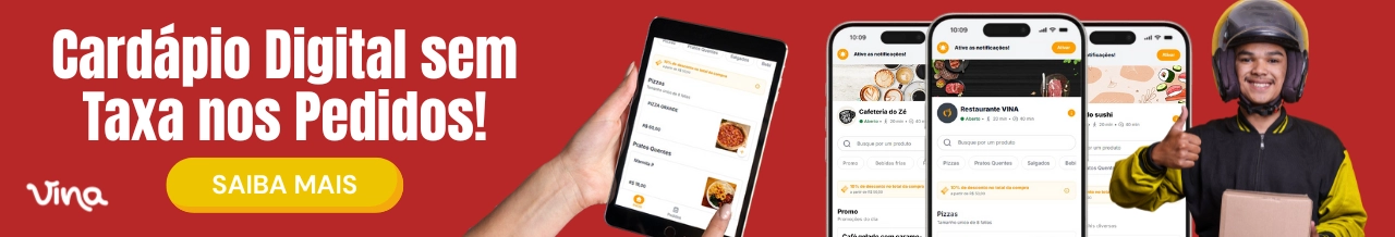 Cardápio Digital Vina sem Taxas nos Pedidos